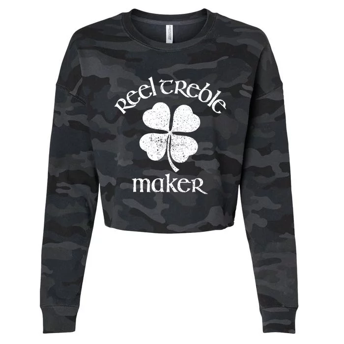 Reel Treble Maker Irish Dance Shamrock St Patricks Cropped Pullover Crew