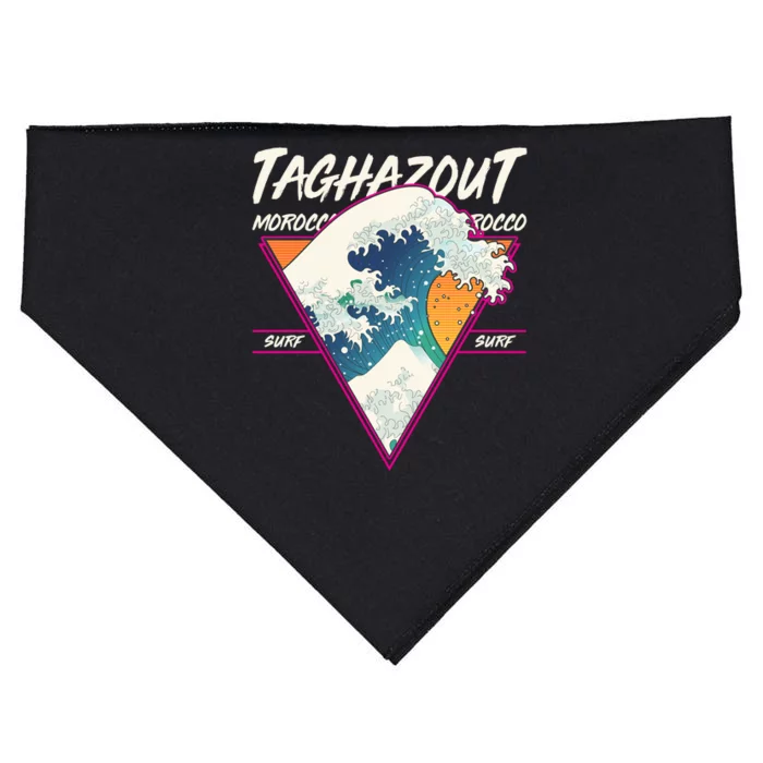 Retro Taghazout Morocco Surf Great Wave USA-Made Doggie Bandana