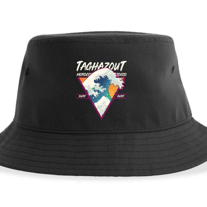 Retro Taghazout Morocco Surf Great Wave Sustainable Bucket Hat