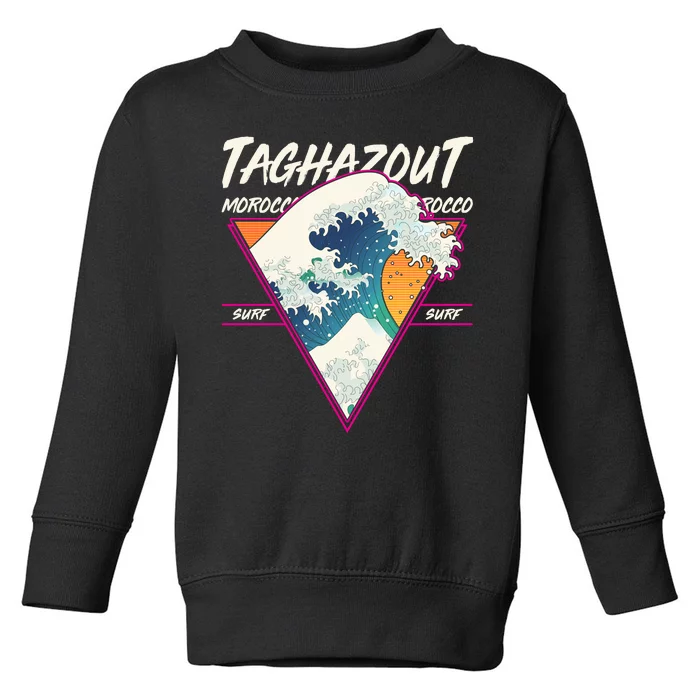 Retro Taghazout Morocco Surf Great Wave Toddler Sweatshirt