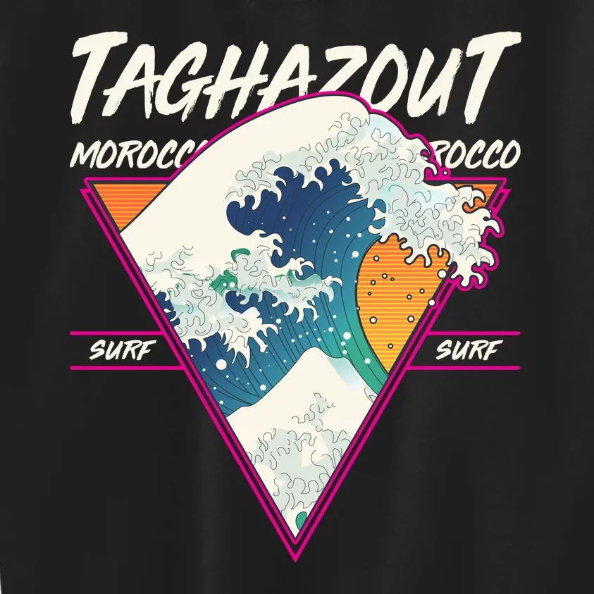 Retro Taghazout Morocco Surf Great Wave Kids Sweatshirt