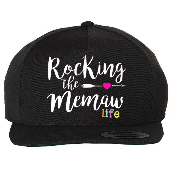 Rocking The Memaw Life Funny Cute Grandma Gift Wool Snapback Cap