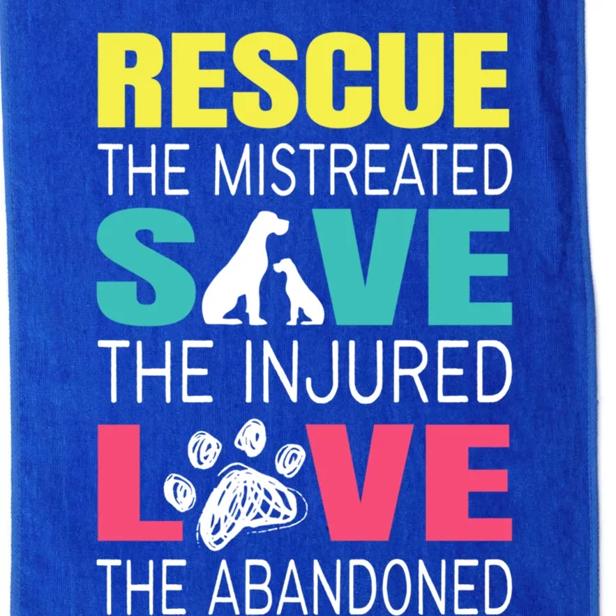 Rescue The Mistreated Save Injured Animal Rights Rescue Gift Platinum Collection Golf Towel