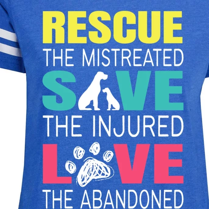 Rescue The Mistreated Save Injured Animal Rights Rescue Gift Enza Ladies Jersey Football T-Shirt