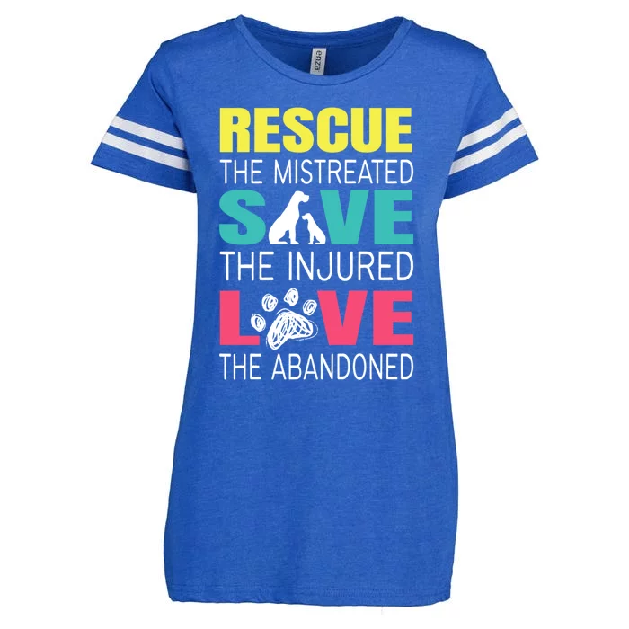 Rescue The Mistreated Save Injured Animal Rights Rescue Gift Enza Ladies Jersey Football T-Shirt