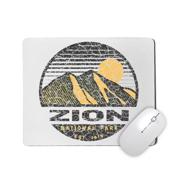 Road Trip Mount Zion National Park Utah Mountain Sunset Art Mousepad