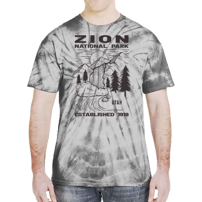 Road Trip Mount Zion National Park Utah Wilderness Waterfall Tie-Dye T-Shirt