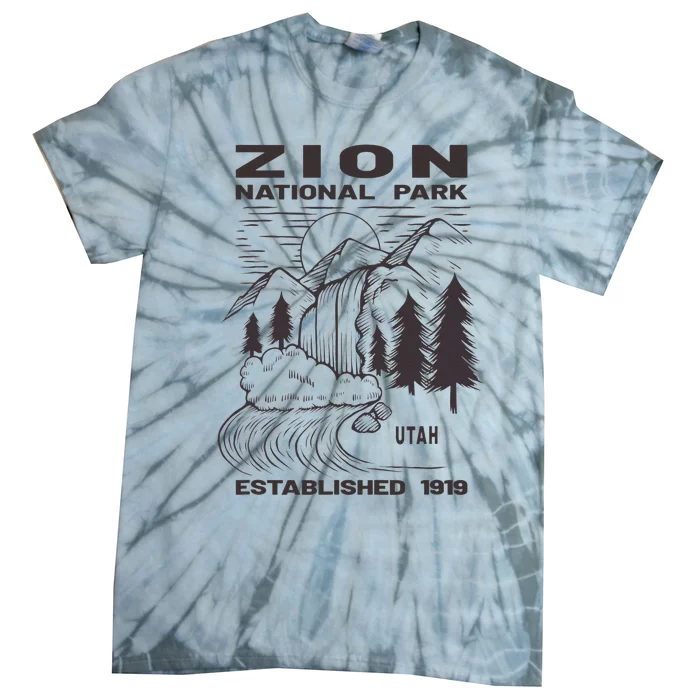 Road Trip Mount Zion National Park Utah Wilderness Waterfall Tie-Dye T-Shirt