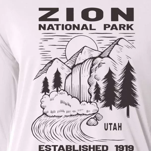 Road Trip Mount Zion National Park Utah Wilderness Waterfall Cooling Performance Long Sleeve Crew