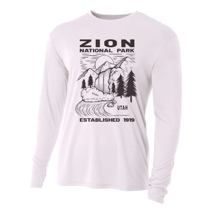 Road Trip Mount Zion National Park Utah Wilderness Waterfall Cooling Performance Long Sleeve Crew