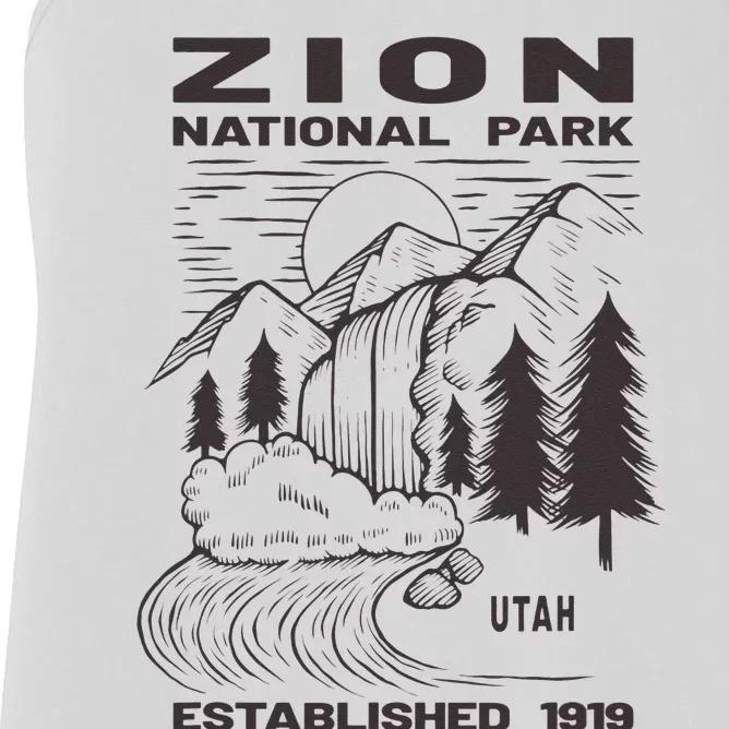 Road Trip Mount Zion National Park Utah Wilderness Waterfall Women's Racerback Tank