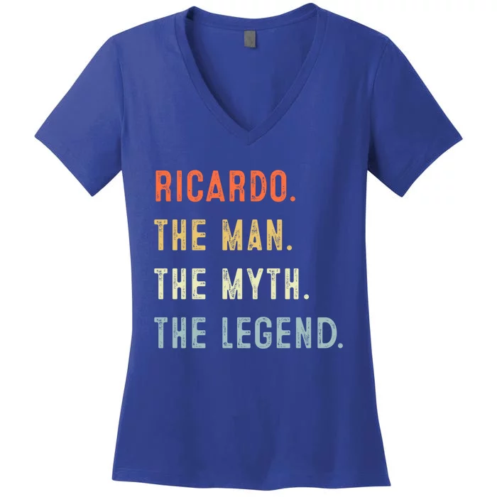 Ricardo The Myth Legend Father’s Day Gift Papa Grandpa Gift Women's V-Neck T-Shirt