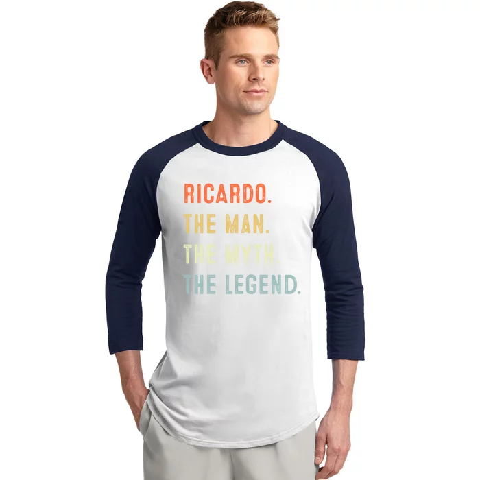 Ricardo The Myth Legend Father’s Day Gift Papa Grandpa Gift Baseball Sleeve Shirt