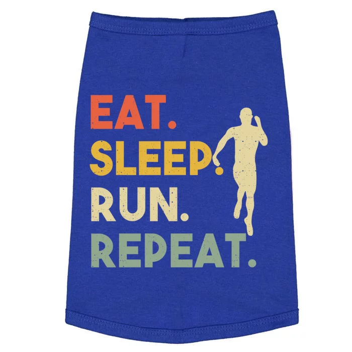 Retro Training Motivation Running Lover Eat Sleep Run Repeat Gift Doggie Tank