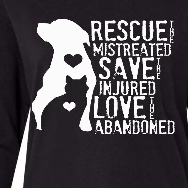 Rescue The Mistreated Save The Injured Love The Abandoned Womens Cotton Relaxed Long Sleeve T-Shirt