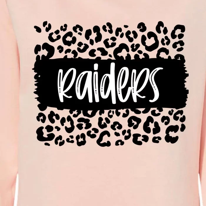 Raiders Team Mascot School Spirit Game Night Leopard Print Gift Womens California Wash Sweatshirt