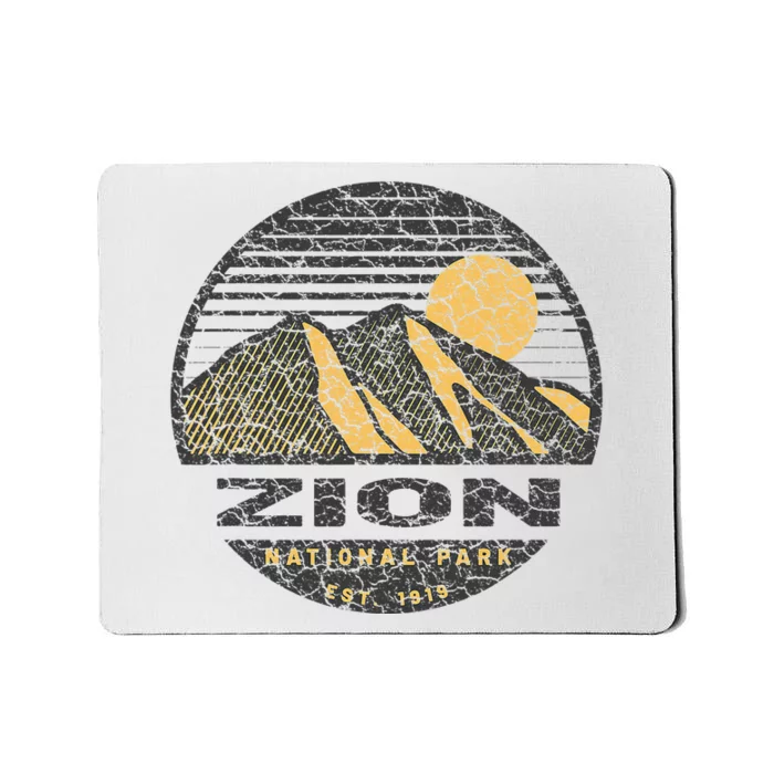 Road Trip Mount Zion National Park Utah Mountain Sunset Art Mousepad