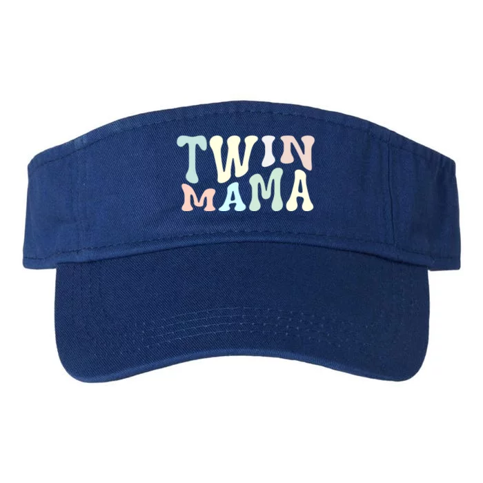 Retro Twin Mama Twin Mom Established Mom Motherhood Gift Valucap Bio-Washed Visor