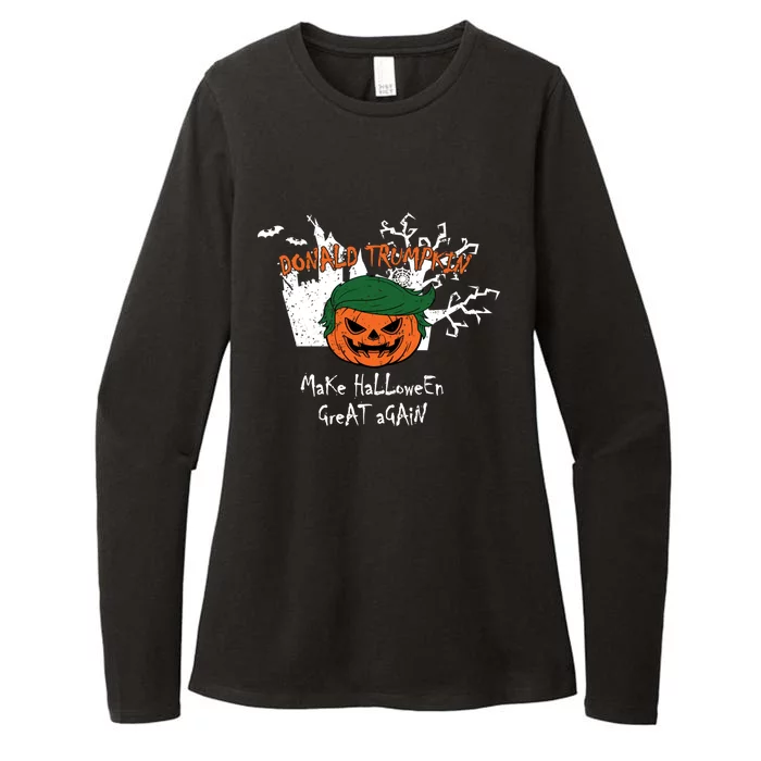 Retro Trumpkin Make Halloween Great Again Funny Trump Gift Womens CVC Long Sleeve Shirt