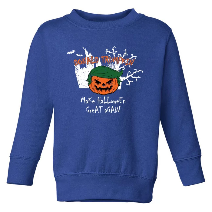 Retro Trumpkin Make Halloween Great Again Funny Trump Gift Toddler Sweatshirt