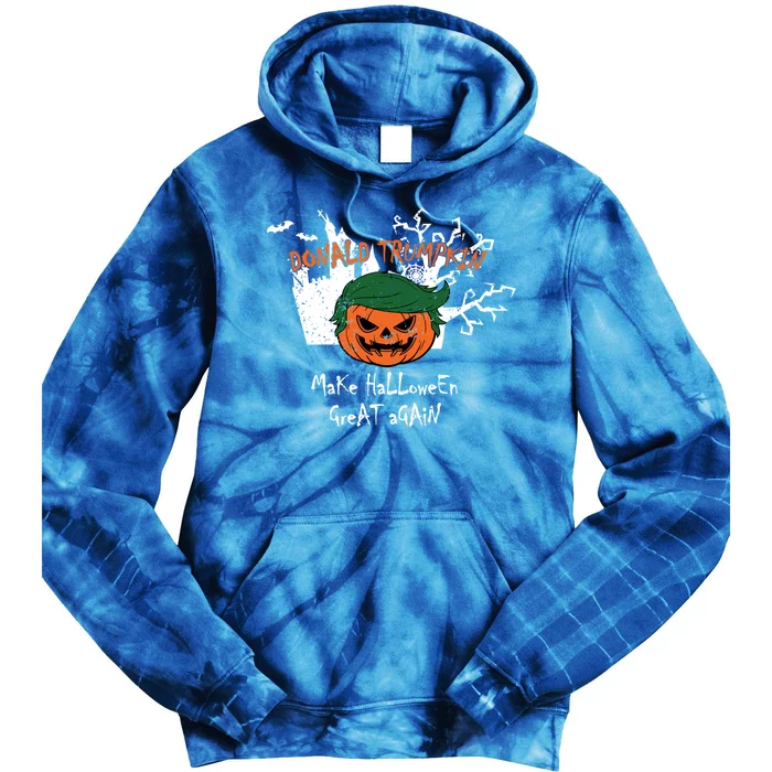 Retro Trumpkin Make Halloween Great Again Funny Trump Gift Tie Dye Hoodie