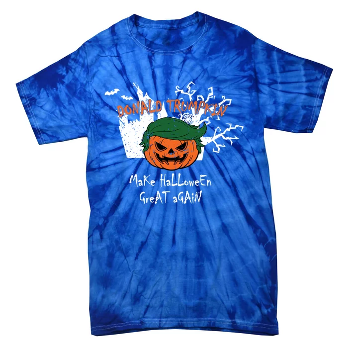 Retro Trumpkin Make Halloween Great Again Funny Trump Gift Tie-Dye T-Shirt