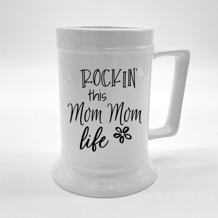 Rockin This Mom Mom Life Special Grandma Gift Front & Back Beer Stein