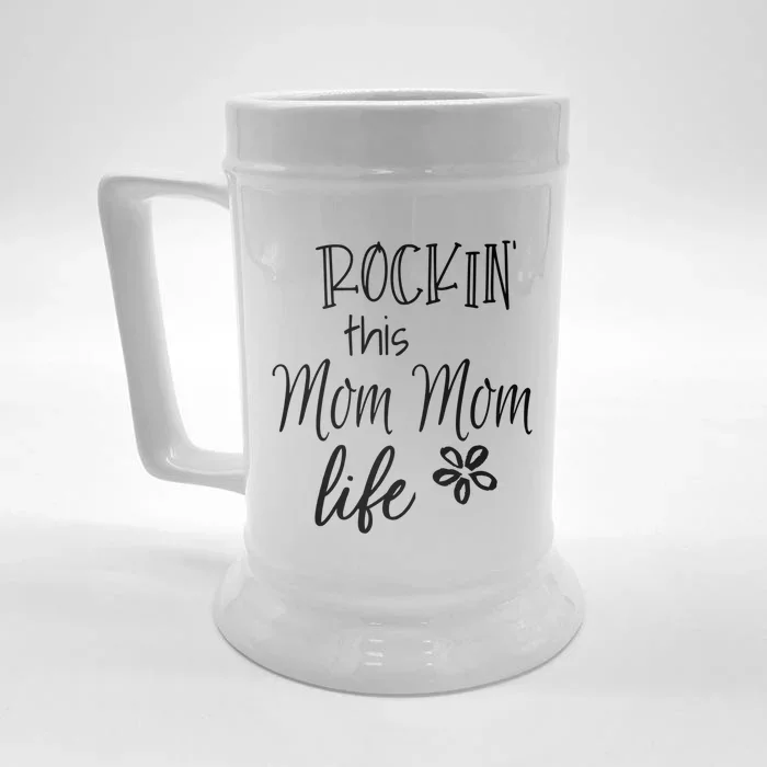 Rockin This Mom Mom Life Special Grandma Gift Front & Back Beer Stein