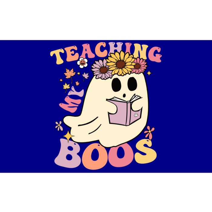 Retro Teaching My Boos Cute Floral Ghost Halloween Teacher Meaningful Gift Bumper Sticker