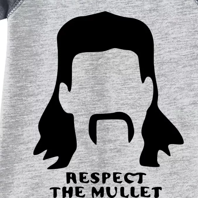 Respect The Mullet It's Mullet Time Funny Redneck Mullet Infant Baby Jersey Bodysuit