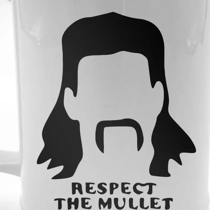 Respect The Mullet It's Mullet Time Funny Redneck Mullet Front & Back Beer Stein