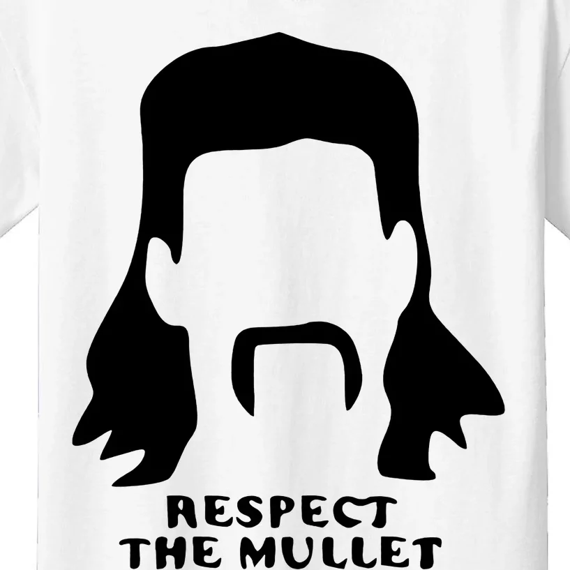 Respect The Mullet It's Mullet Time Funny Redneck Mullet Kids T-Shirt