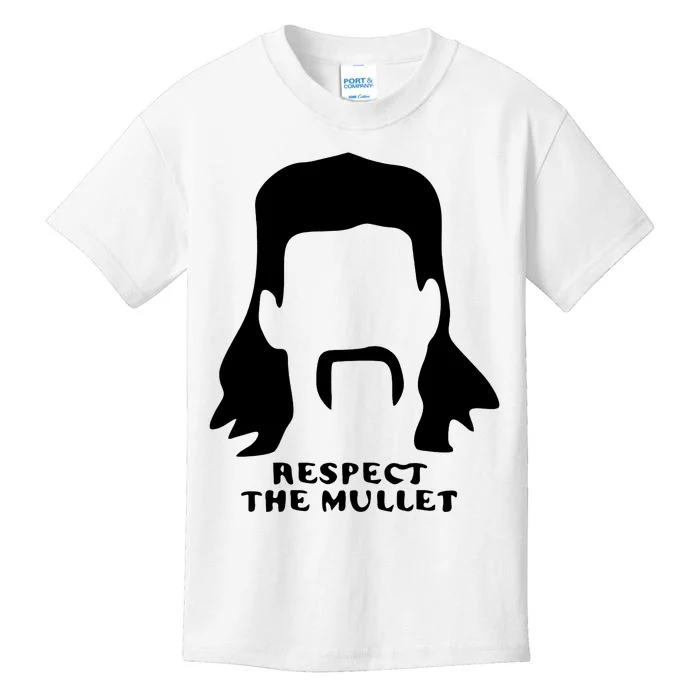 Respect The Mullet It's Mullet Time Funny Redneck Mullet Kids T-Shirt