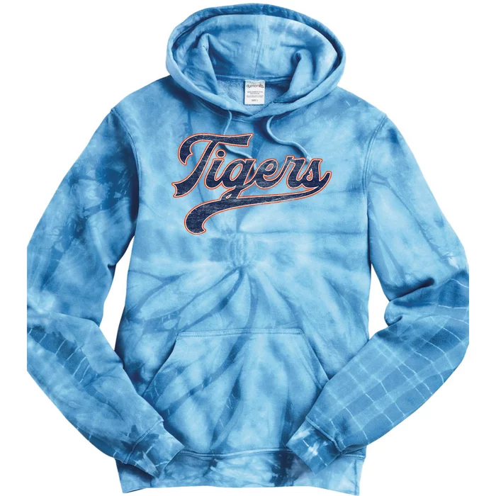 Retro Tigers Nickname Tie Dye Hoodie