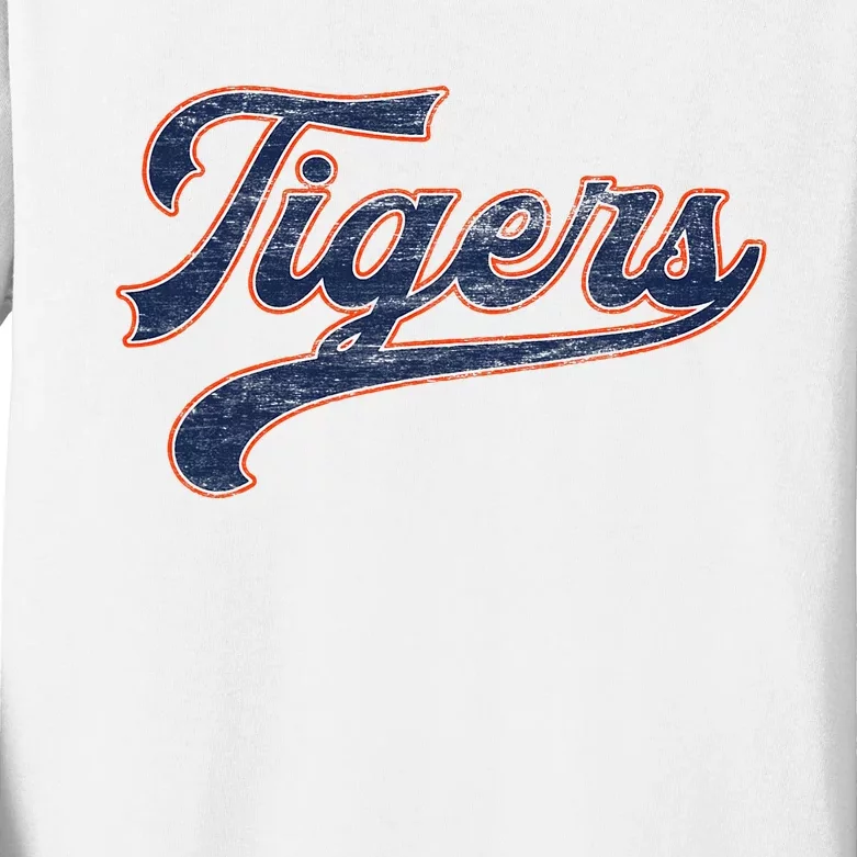 Retro Tigers Nickname Kids Long Sleeve Shirt