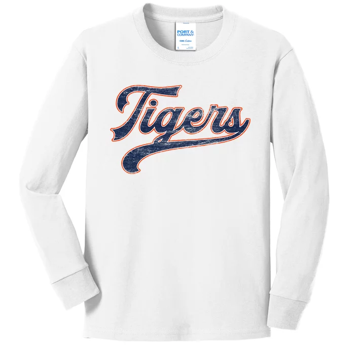 Retro Tigers Nickname Kids Long Sleeve Shirt