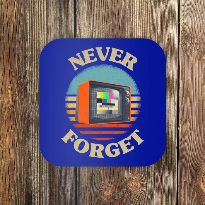 Retro Tv Never Forget Nostalgia Vintage Gift Coaster