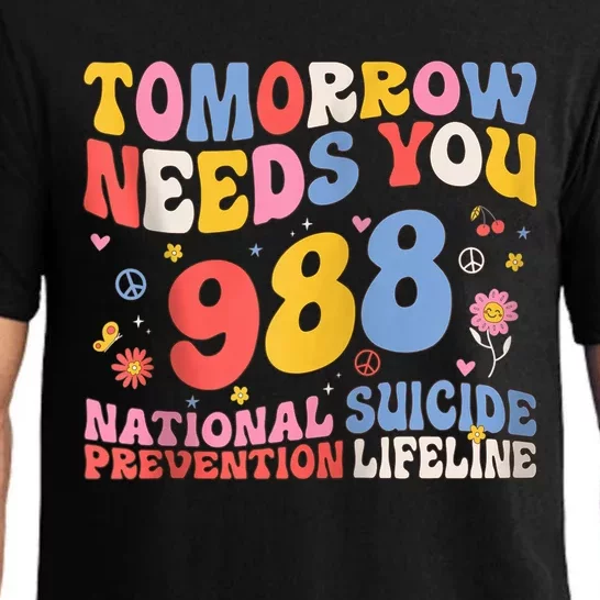 Retro Tomorrow Needs You 988 Suicide Prevention Awareness Zip Hoodie Pajama Set