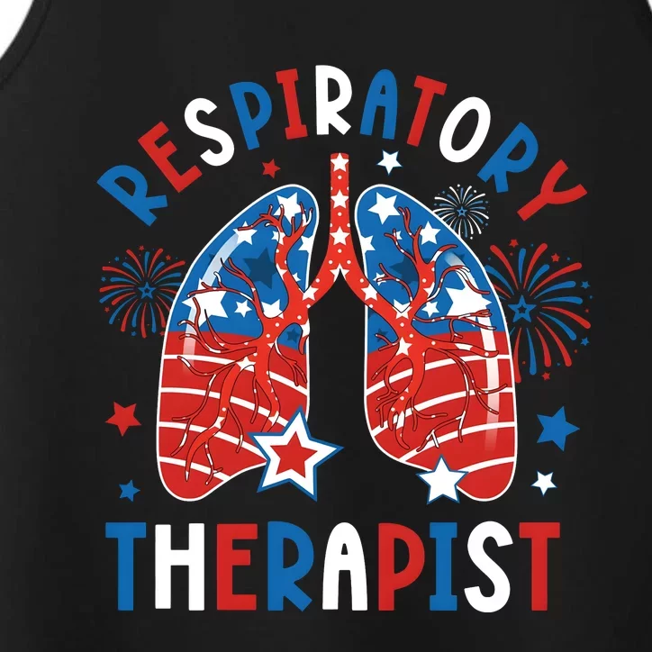 Respiratory Therapist Nurse 4th Of July Performance Tank