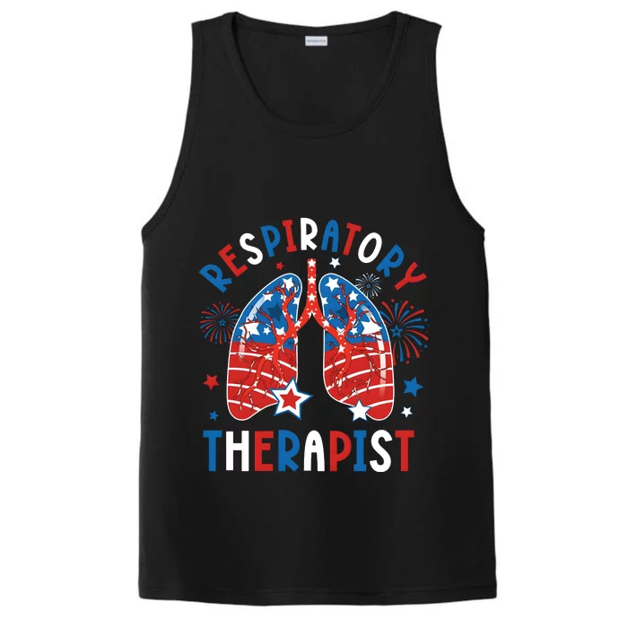 Respiratory Therapist Nurse 4th Of July Performance Tank