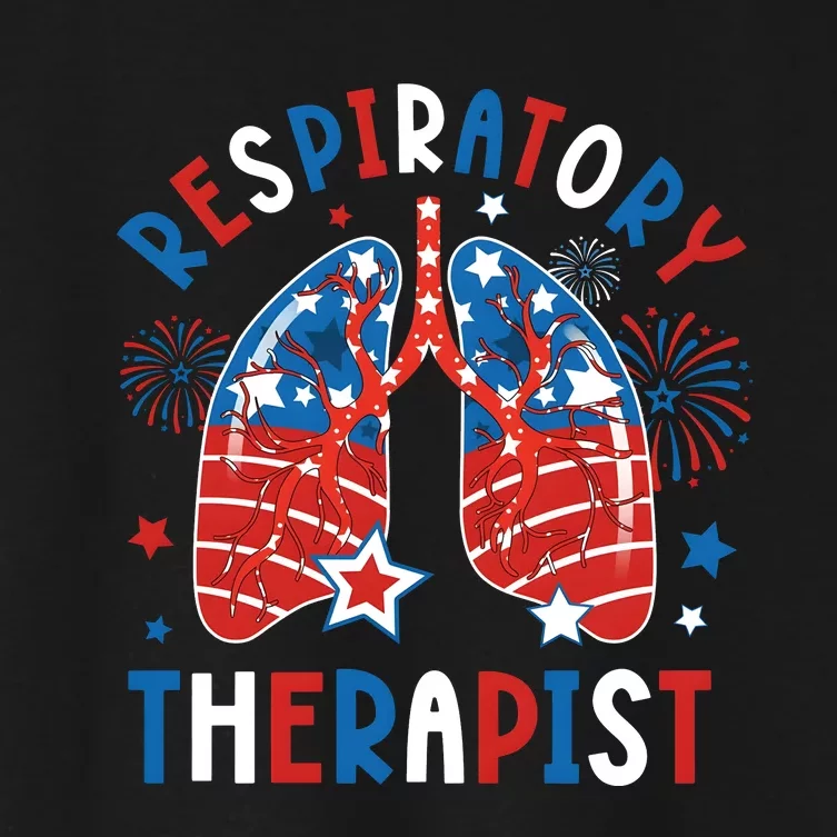 Respiratory Therapist Nurse 4th Of July Women's Crop Top Tee