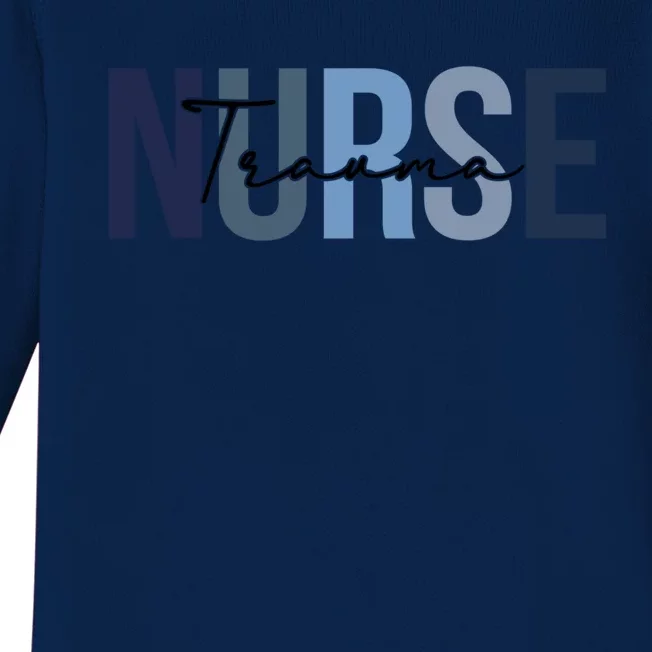 Retro Trauma Nurse Print For Nursing Student Great Gift Baby Long Sleeve Bodysuit