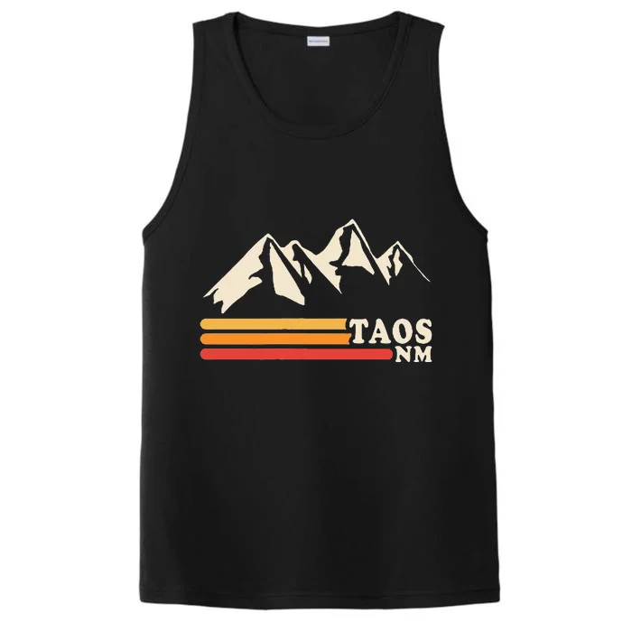 Retro Taos New Mexico Nm Mountains Ski Performance Tank