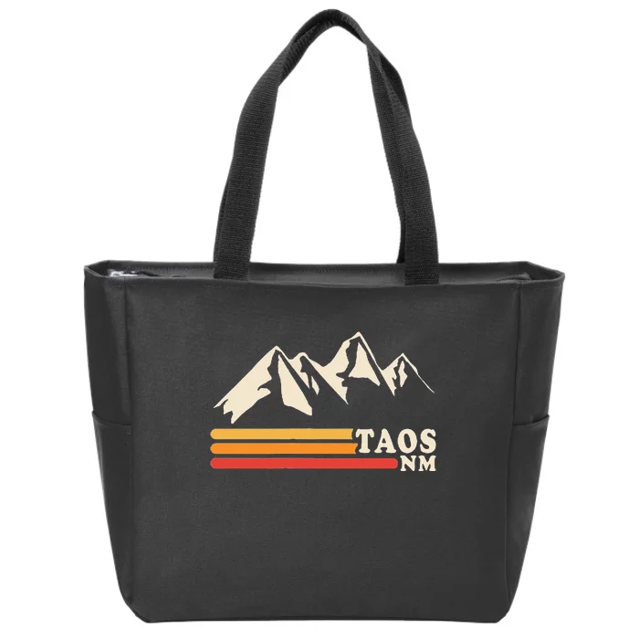 Retro Taos New Mexico Nm Mountains Ski Zip Tote Bag