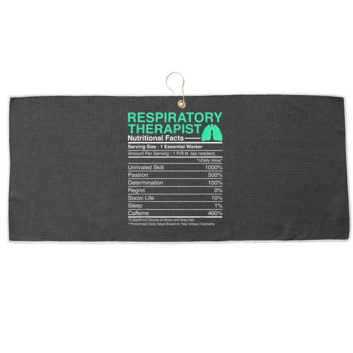 Respiratory Therapist Nutritional Facts Lungs Therapy Large Microfiber Waffle Golf Towel