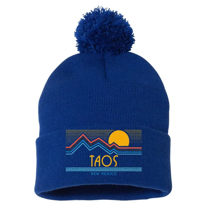 Retro Taos New Mexico Pom Pom 12in Knit Beanie