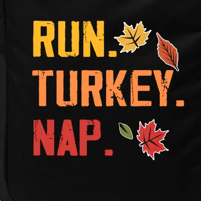 Run Turkey Nap Thanksgiving Funny Turkey Trot Running Impact Tech Backpack