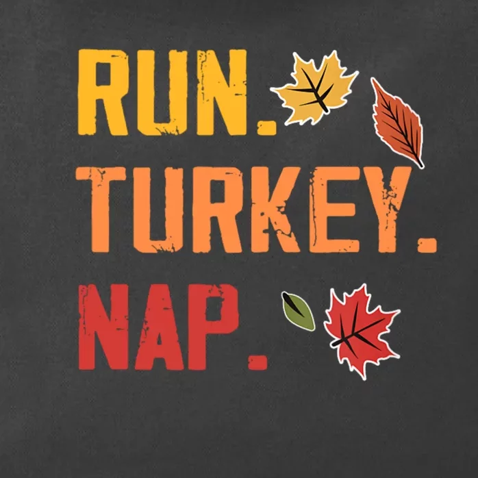 Run Turkey Nap Thanksgiving Funny Turkey Trot Running Zip Tote Bag