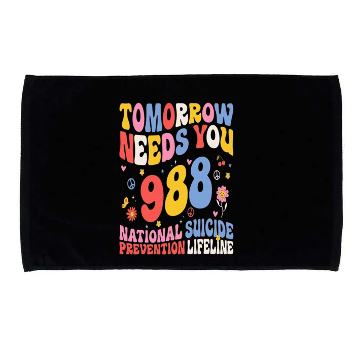 Retro Tomorrow Needs You 988 Suicide Prevention Awareness Microfiber Hand Towel