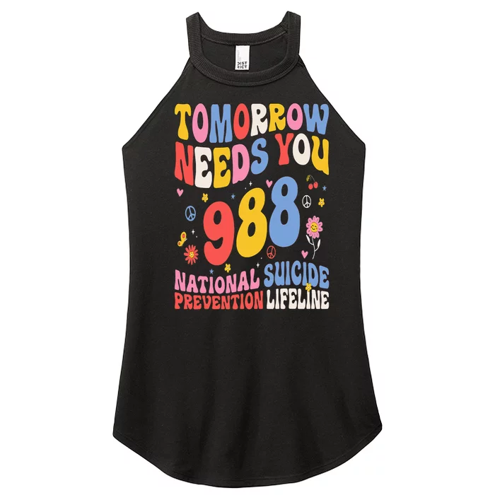 Retro Tomorrow Needs You 988 Suicide Prevention Awareness Women’s Perfect Tri Rocker Tank